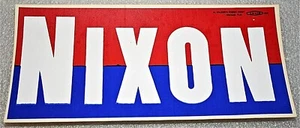 Pegatina de parachoques de elecciones presidenciales republicanas de Richard Nixon de la década de 1960 nueva en stock - Imagen 1 de 3