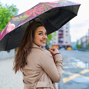 Flamingo Folding Travel Umbrella - Compact, Light, Automatic, Strong, & Portable - Picture 1 of 10