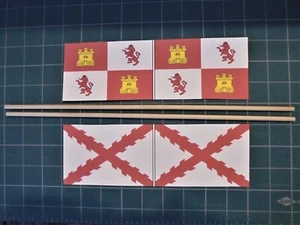 Custom Accessory 1/6 Conquistador Flags for Your Marx, Hasbro, Knights Figures - Picture 1 of 4