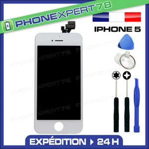 TOUCHSCREEN IPHONE 5 WEISS + LCD-BILDSCHIRM AUF GEHÄUSE + WERKZEUGE + ANLEITUNG - Bild 1 von 1
