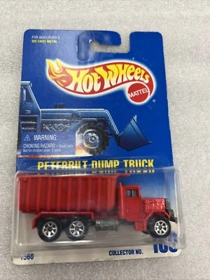 Camión de volteo Hot Wheels Peterbuilt # 100 vintage 1991 nuevo en tarjeta azul descolorida B169 Foto 1 de 4