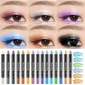 Waterproof Eyeshadow Stick Matte Shimmer Eyeliner Pen Long lasting Women Makeup - Picture 1 of 19