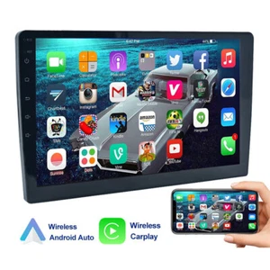 10.1" Apple Carplay Android 13 GPS WiFi Touch Screen Double Din Car Stereo Radio - Picture 1 of 21