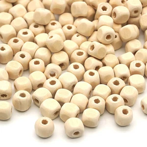 200 Natural Untreated Plain Wood Cube Beads 8X8mm Wooden Spacer beads - Picture 1 of 9