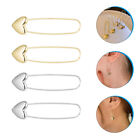2 Pairs Alloy Sterling Earrings for Women Safety Pin