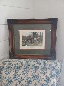 GEORGE WRIGHT Proud of his Pack Antique Print Cert. of Auth. Matted Walnut Frame - Picture 1 of 12