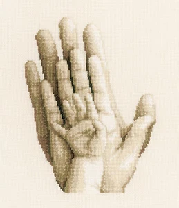 Kreuzstich-Set ~ Vervaco Mama, Papa und Baby Familie "Hände" #PN-0154230 - Bild 1 von 2