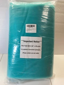 Bulk Tulle Turquoise Wedding Party Decoration Sealed Pkg. 40 Yards - Picture 1 of 2
