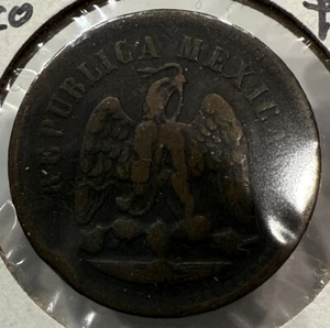 1895 Un Centavo Mo Mexico City Copper Coin 1C One Cent - Picture 1 of 4
