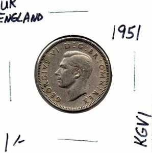 UK England 1951 One Shilling George VI as pictured - Picture 1 of 6