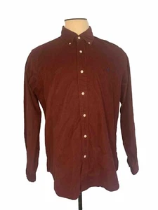 Camisa Ralph Lauren Para Hombres Calce Clásico Talla XL Borgoña Botones Pana - Imagen 1 de 5