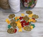 Herbst Ahornblatt Konfetti und goldene Kürbisse - Halloween Thanksgiving Herbst Dekor