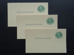 3 x US American POSTAL CARD 1 Cent GEORGE WASHINGTON c1912 Unused - Picture 1 of 5