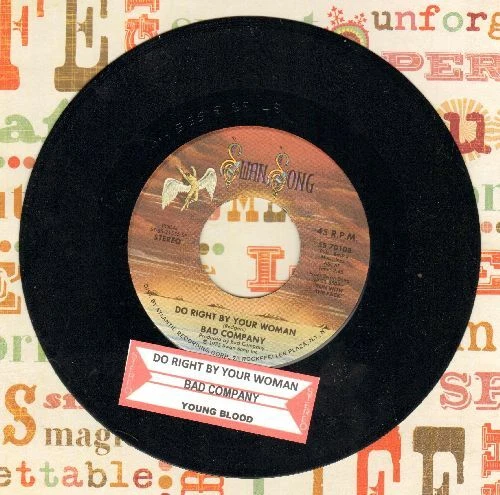 Bad Company - Young Blood/Do Right By Your Woman Vinyl 45 rpm Record - Image 1 of 1