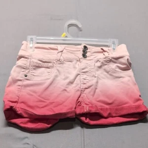 SO Raspberry Pink Gradient Shorts Distressed Cut-Off Girls Size 14 - Picture 1 of 4