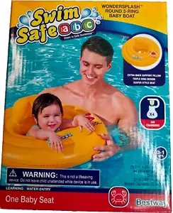 Inflatable Baby Swimming Aid Pool Ring Trainer Swim Safe Support Seat 0-1 Year - Picture 1 of 2
