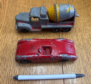 Vtg Tootsie Toy Porsche Speedster And Cement Mixer Lot - Picture 1 of 7