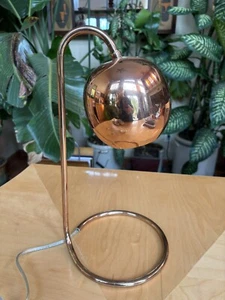 West Elm Table Lamp MCM Bubble Eyeball Rose Brass Desk Side Table Scoop Nice - Picture 1 of 6