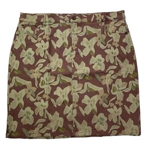 LOGO Lori Goldstein Denim Blumen Rock mit Taschen Midi Damen Übergröße 22W Neu ohne Etikett - Bild 1 von 23