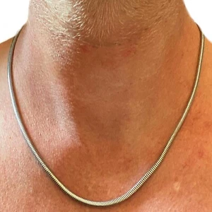 Inox collana in acciaio da uomo catena snake argento catenina girocollo di 60 cm - Foto 1 di 8