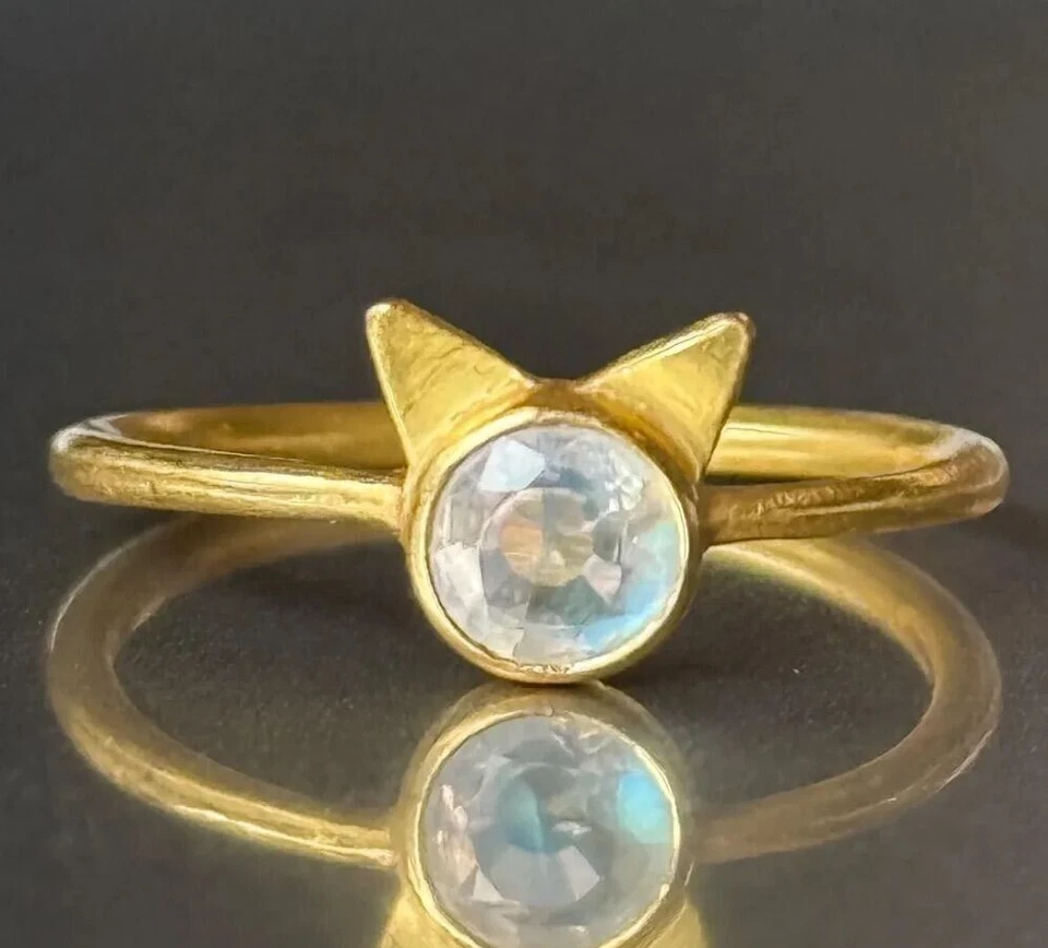 Anillo Marie-Helene de Taillac MHT Oro Amarillo 22k Labradorita Gato Animal Pinky Foto 1 de 1