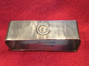 Art Silvershop Sterling Silver Napkin Ring ~ Hand Wrought~ Applied Monogram C - Picture 1 of 8