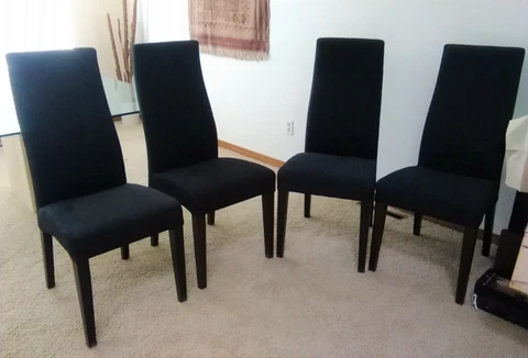 Dining Room Chairs - COLO PICKUP ONLY - 4 Dining Side Chairs Fabric & Wood Chair Cover