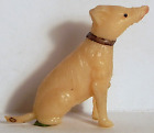 VINTAGE SITTING POINTY NOSE DOG CELLULOID  CHARM (NO RING) 1" MINIATURE JAPAN