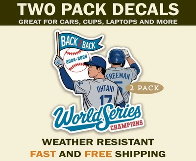 LA Dodgers Stickers for 2025 World Series Los Angeles Dodgers Back 2 Back Decals - Image 1 of 4