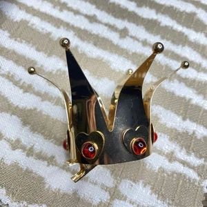 Gold Crown Hair Clip Queen Of Hearts Princess Barrette - Picture 1 of 17