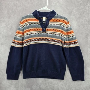 Gymboree Blue Orange Chevron Long Sleeve Cotton Boys Youth Sweater L 10/12 - Picture 1 of 4