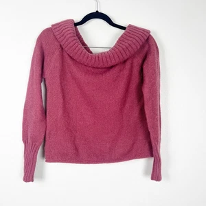 SO Damen Strick Schulterfrei Pullover Weinrot Gr. XL - Bild 1 von 6