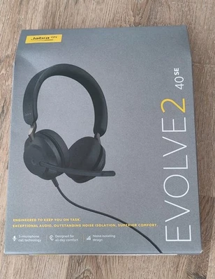 Jabra Evolve2 40 SE, Headset Schwarz, MS Stereo, USB-A, OVP - Bild 1 von 2