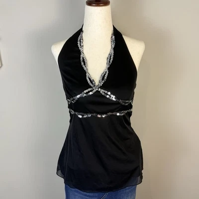 Top halter de lentejuelas Charlotte Russe vintage Y2K fiesta años 2000 glam McBling Foto 1 de 4