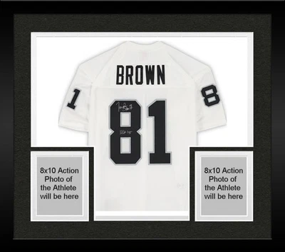 Camiseta deportiva Mitchell & Ness 1994 firmada por Tim Brown Raiders auténtica enmarcada con certificado de corte Foto 1 de 4