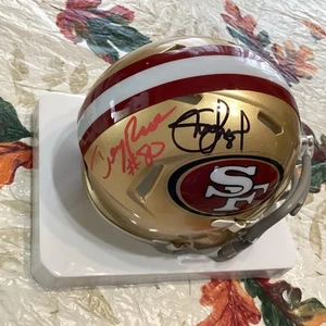 Steve Young & Jerry Rice AUTOGRAPH 49ers Mini Helmet w/ *Player Holo's COA” - Picture 1 of 8