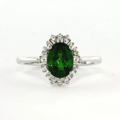 CHROME DIOPSIDE AND .925 SILVER RING, SIZE 6, QUALITY, 50% OFF SALE, J35 — 第 1/4 张图片