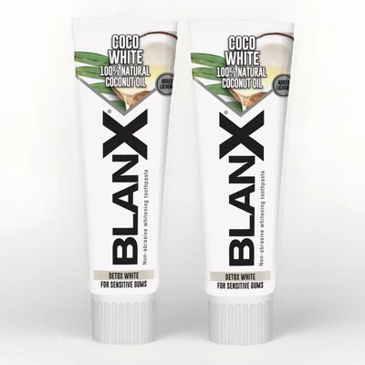 2x BlanX Coco White Detox Coconut 75ml Whitening Toothpaste For Sensitive Teeth