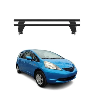 Top Roof Racks Cross Bars fits Honda Fit 2007-2013 2Pcs Black Aluminium - Image 1 of 4