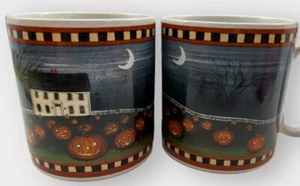 2 Tazas Halloween RET David Carter Marrón Sakura "PUMPKIN HOLLOW" Otoño Salem - Imagen 1 de 6