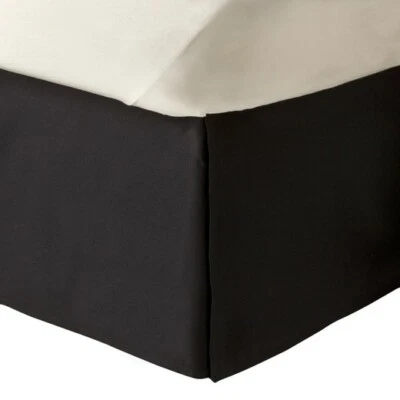 Falda de cama a medida de esquina abierta de 3 lados, algodón liso 610 TC, caída de 11" a 13" pulgadas Foto 1 de 3