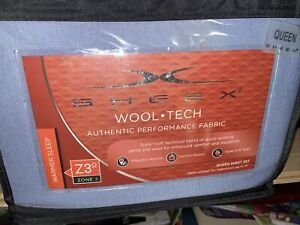 NEW Sheex Wool Tech Sheet Set Queen  Denim
