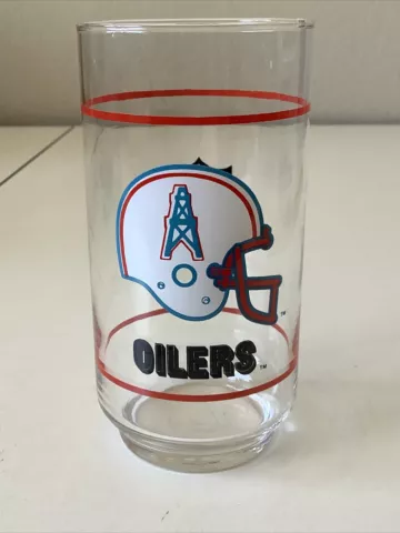 Vintage Houston Oilers NFL Football Chevron Mobil Oil-16 oz Glass Cover