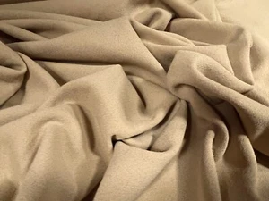 Scuba Crepe Double Jersey Stretch Spandex Fabric, Per Metre - Plain - Beige - Picture 1 of 3