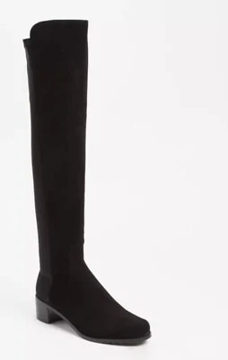 Stuart Weitzman Women's Reserve Stretch Suede OTK Boots, Black, 6.0 W US - Image 1 of 4