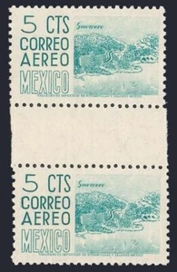 Mexico C208 gutter,MNH.Michel 1021A. Air Post 1953.Guerrero,Acapulco waterfront. - Picture 1 of 1