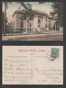 Tarjeta postal de Ottawa Ontario ON biblioteca pública vista a la calle alrededor de 1909 - Imagen 1 de 3
