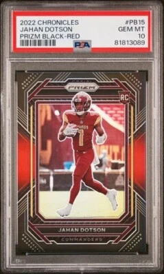 2022 Panini Chronicles Prizm Black #PB-15 Jahan Dotson - Red /99 PSA 10 - Image 1 of 2