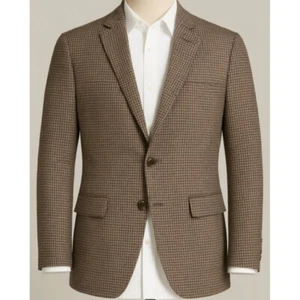 J.Crew Thompson Blazer Brown Houndstooth Wool Blend Two Button Jacket 40R - Picture 1 of 13