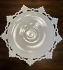 Westmoreland Glass Ring and Petal Lace White Milk Glass Pedestal Bowl Stand 10”
